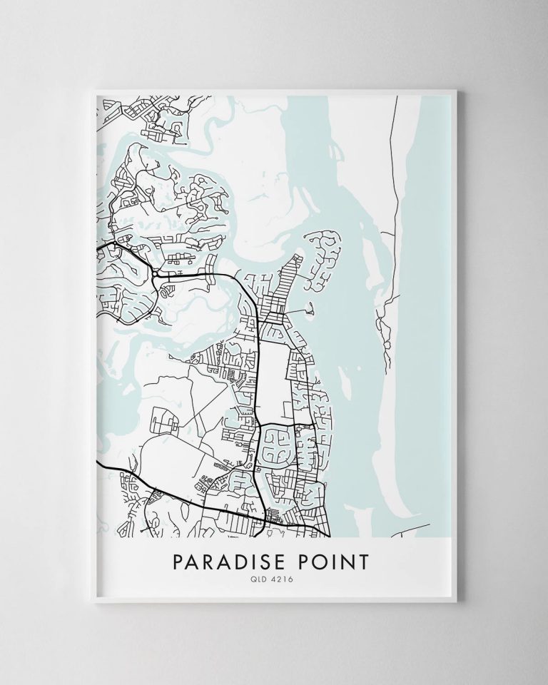 Gold Coast – Paradise Point Map Print - Chelsea Chelsea