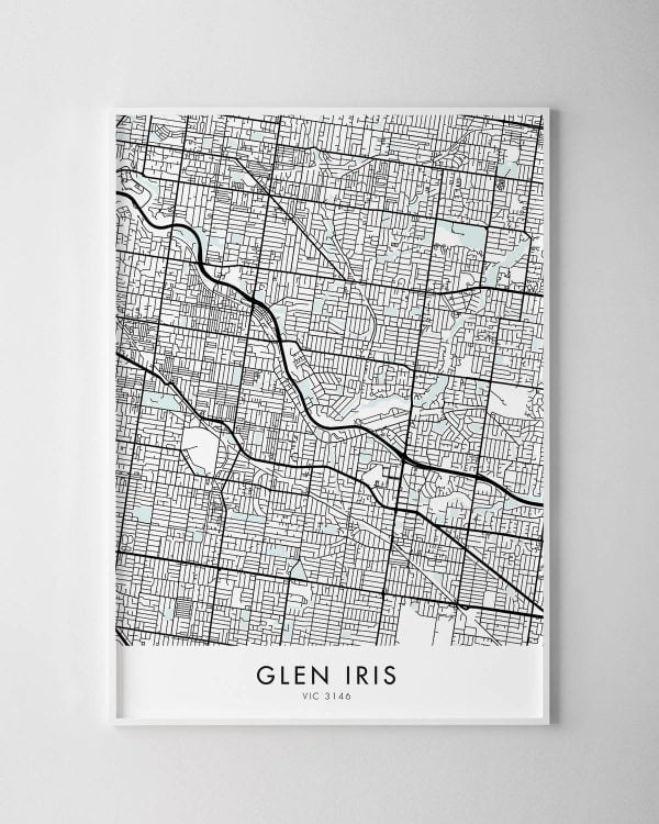 Melbourne – Glen Iris Map Print