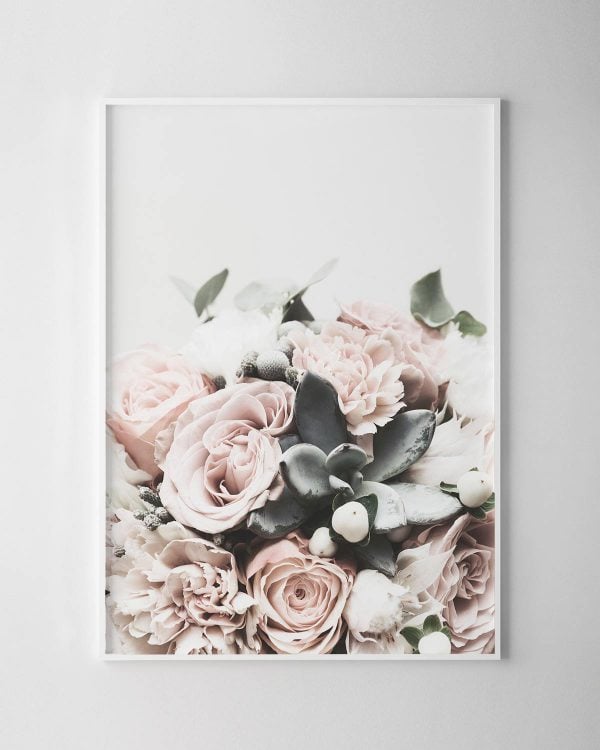 Roses & Succulents Print