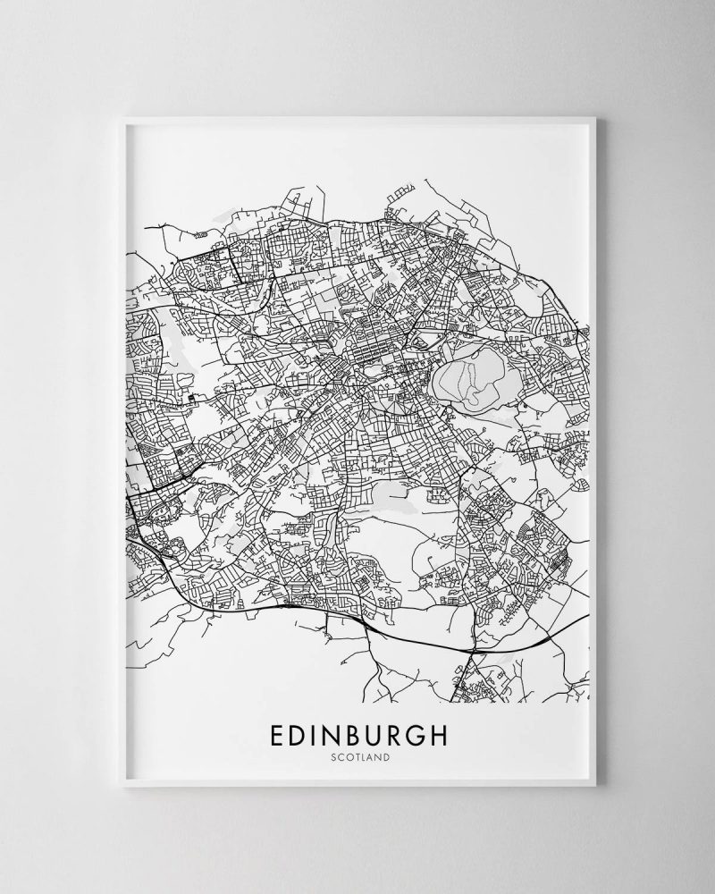 Edinburgh Map Print (A4 Size) Chelsea Chelsea