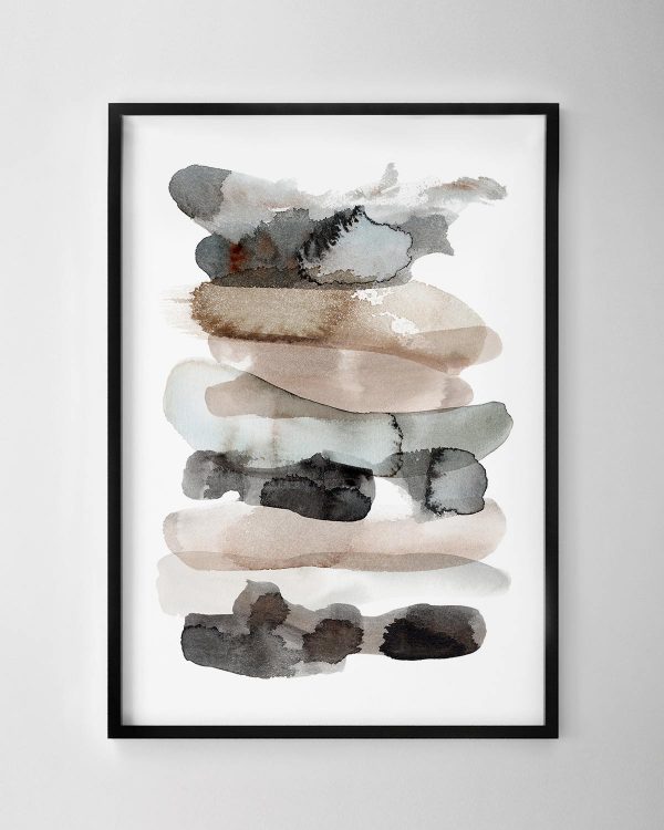 Horizontal Strokes Print - Brown