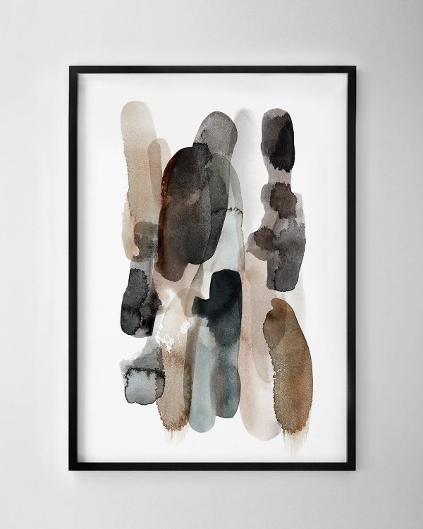 Vertical Strokes Print - Brown