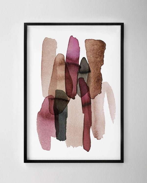 Vertical Strokes Print - Red