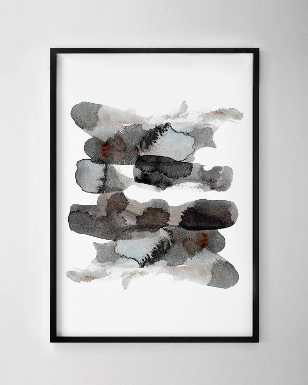 Horizontal Strokes Print - Grey