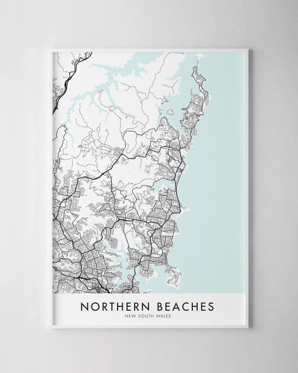 Northern Beaches NSW Map Print