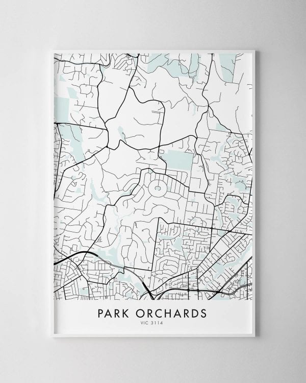 Melbourne – Park Orchards Map Print