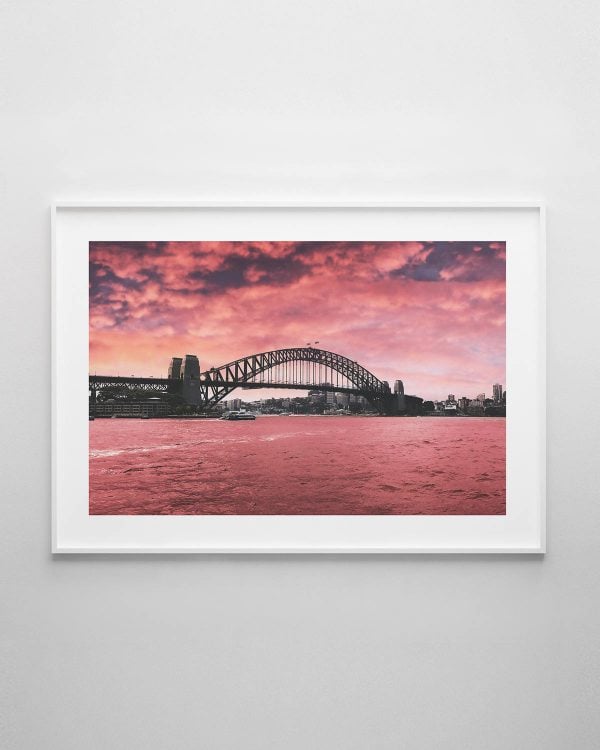 Sydney Harbour Bridge Print - Pink