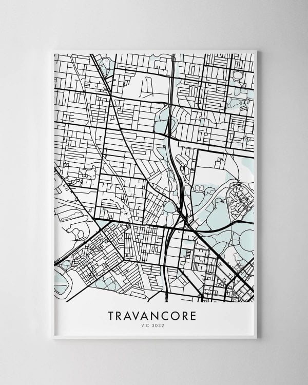 Melbourne – Travancore Map Print