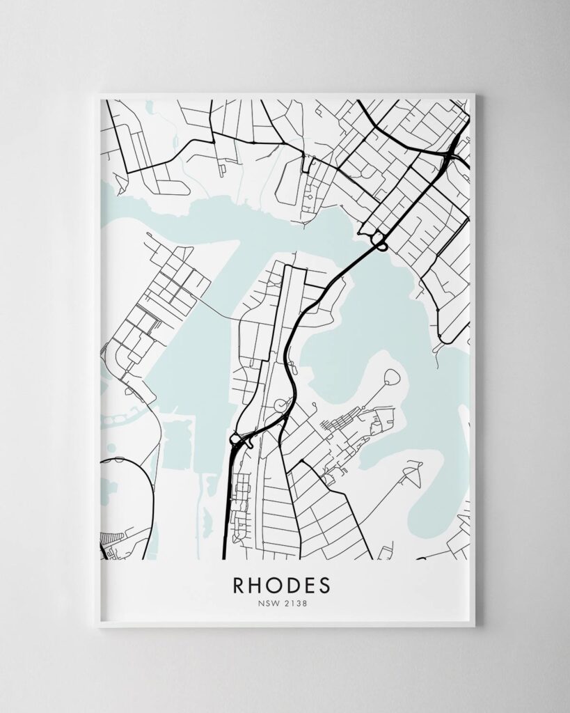 Ted Rhodes Map Sydney – Rhodes Map Print • Wall Art Print • Chelsea Chelsea