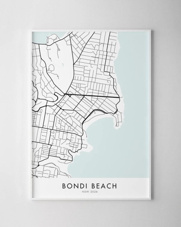 Sydney – Bondi Beach Map Print