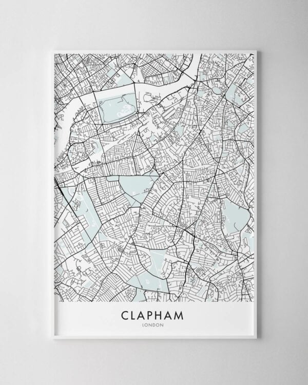 Clapham, London Map Print