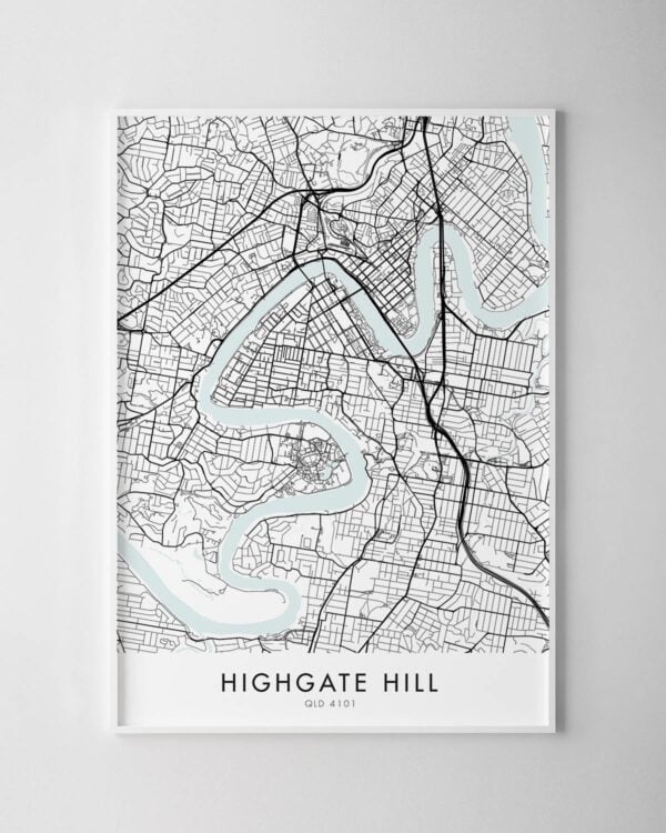 Brisbane – Highgate Hill Map Print