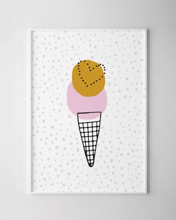 Ice Cream Print - Strawberry Sunshine