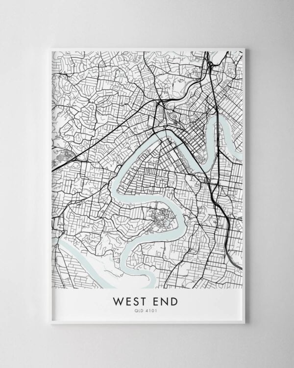 Brisbane – West End Map Print