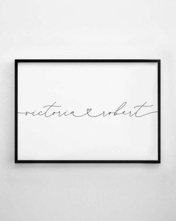 Custom Couple Names Heart Print