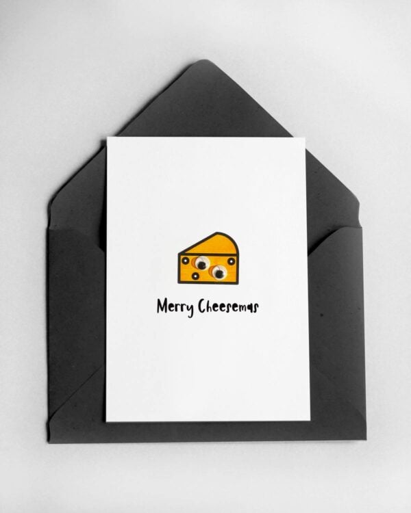 Googly Eyes Christmas Card – Merry Cheesemas