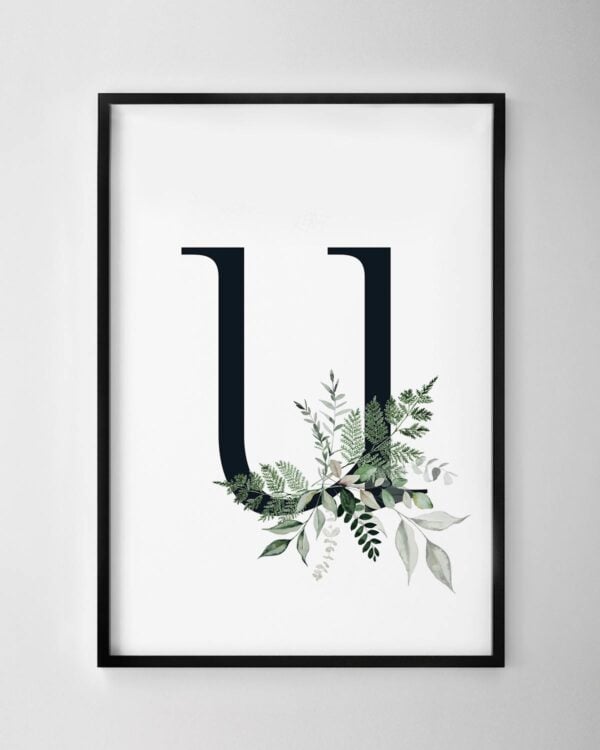 Letter U Print – Botanical Dream
