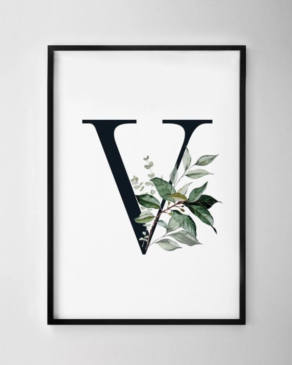 Letter V Print – Botanical Dream