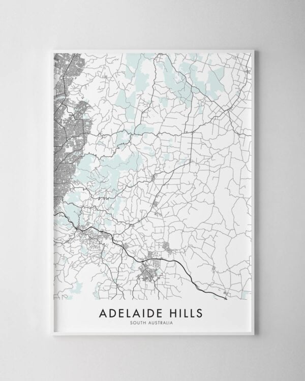 Adelaide Hills Map Print