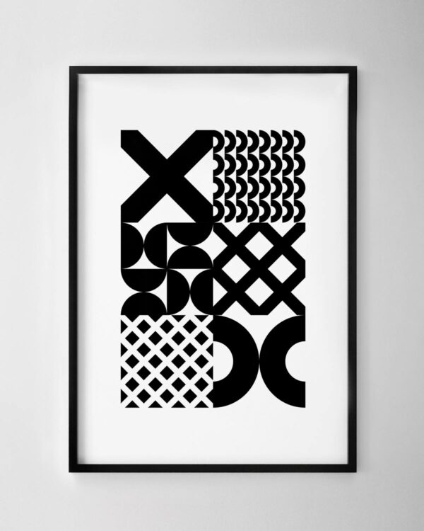 Noughts & Crosses Print - Black