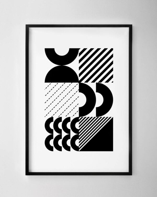 Stripes & Arches Print - Black