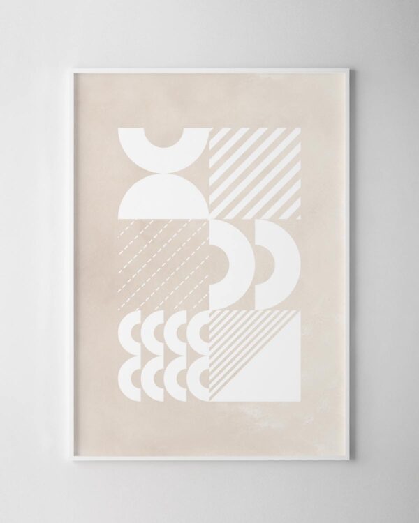 Stripes & Arches Print - Beige