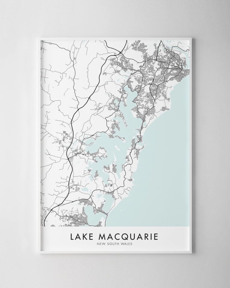 Lake Macquarie NSW Map Print - Chelsea Chelsea