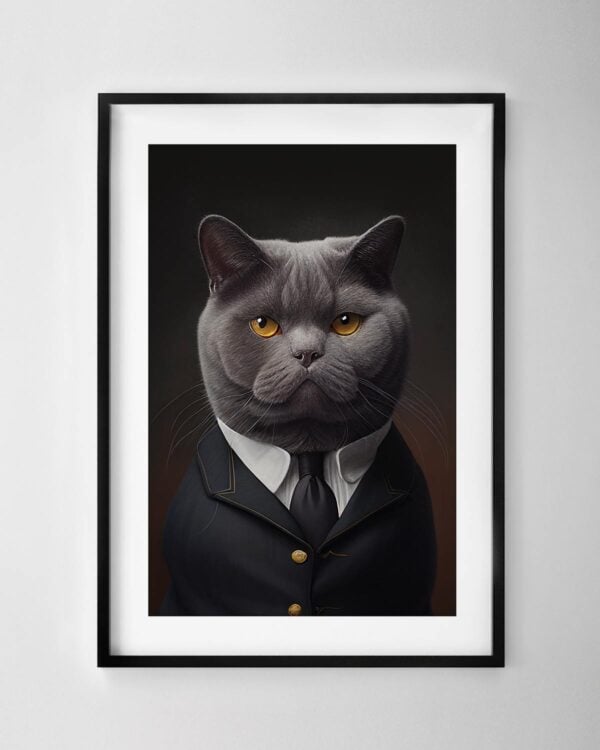 Cat in a Suit Print