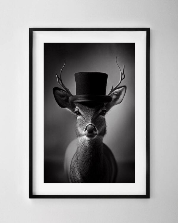 Deer in a Top Hat Print