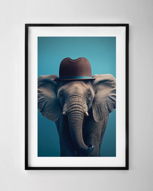 Elephant in a Hat Print