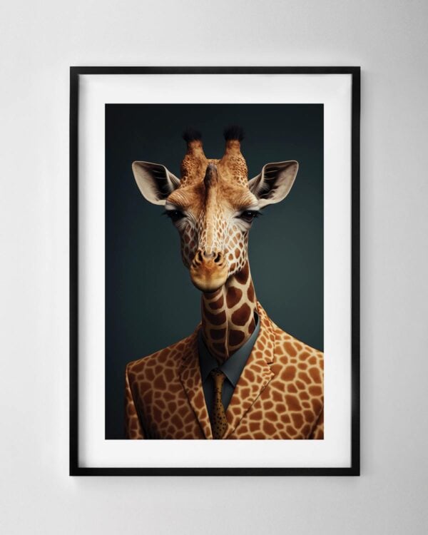 Giraffe in a Suit Print