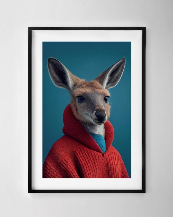 Kangaroo in a Hoodie Print
