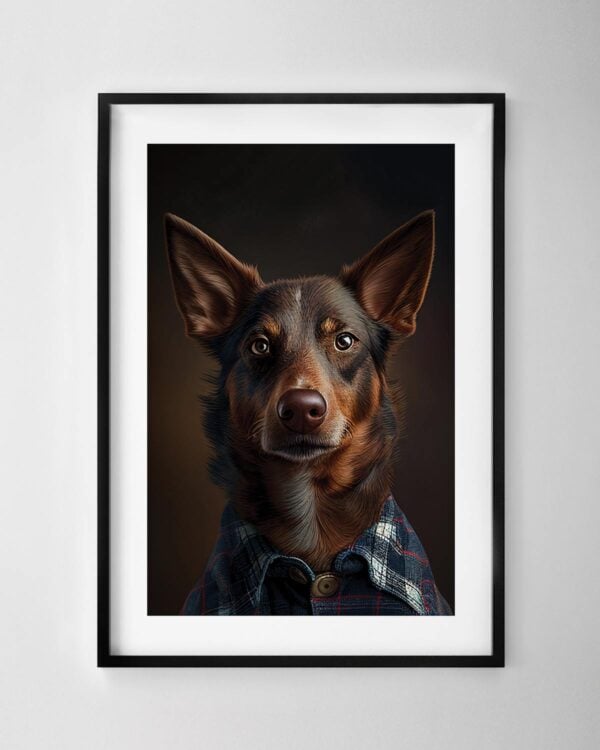 Kelpie in a Shirt Print