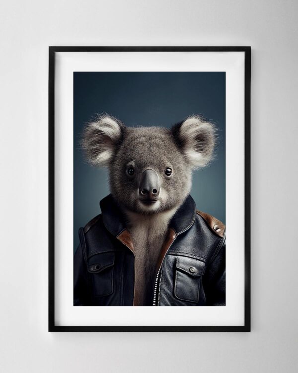 Koala in a Leather Jacket Print