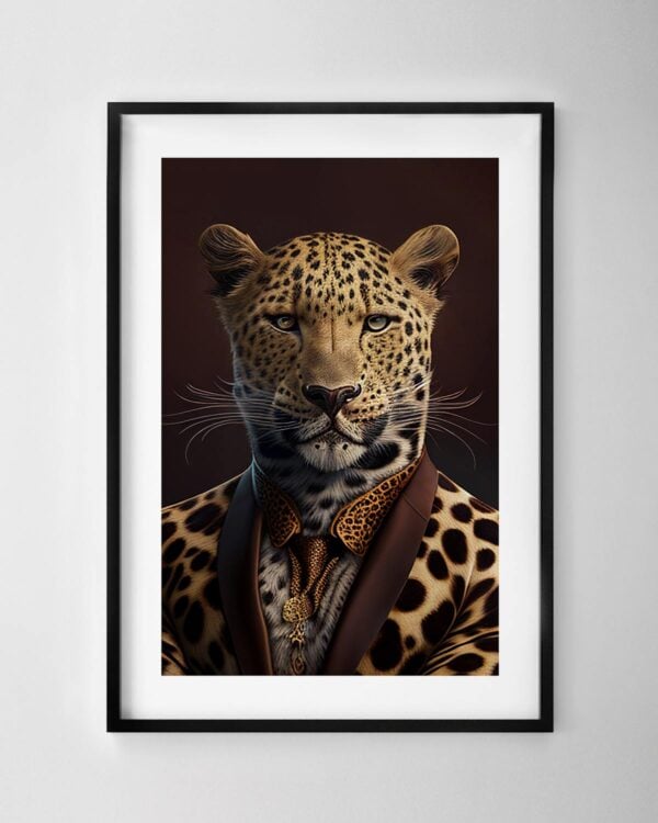 Leopard in a Suit Print