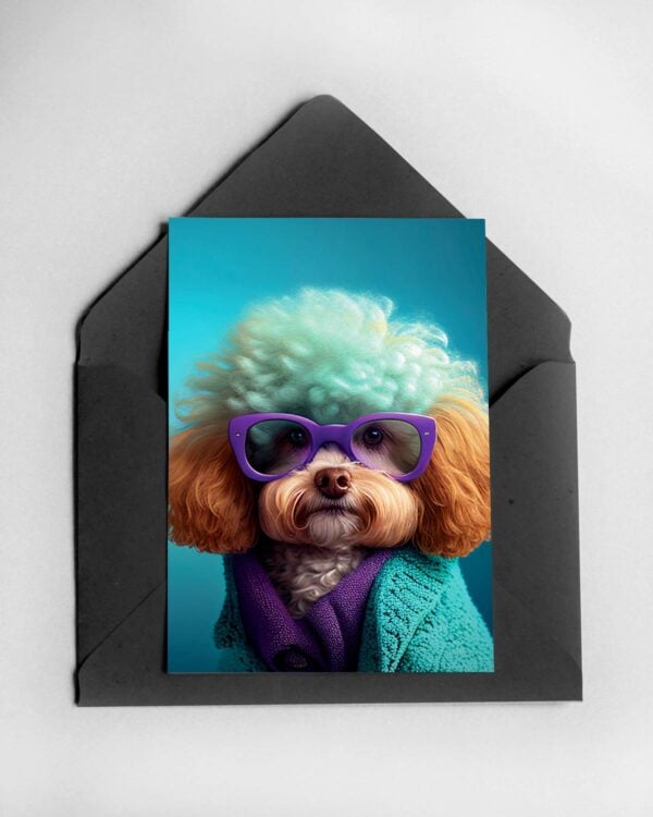 Glamorous Toy Poodle Card