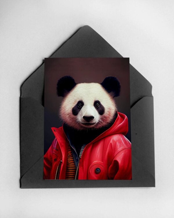 Panda in a Red Jacket Card