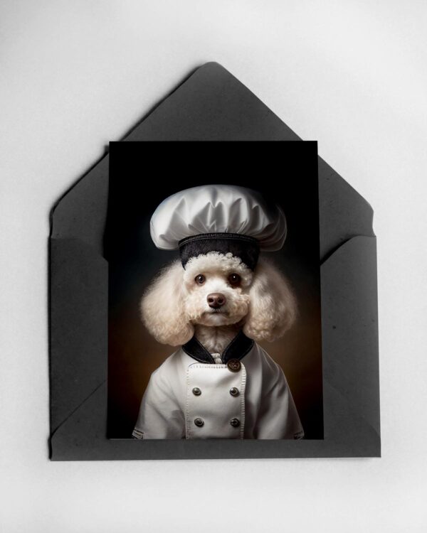 Toy Poodle Chef Card