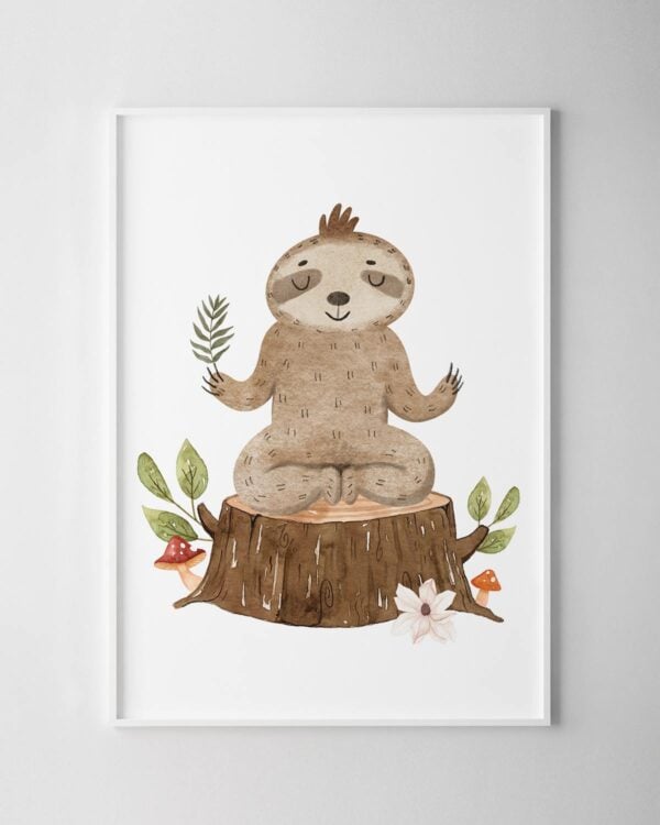 Mindfulness Sloth Print