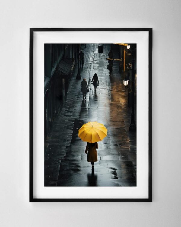 Yellow Umbrella Print