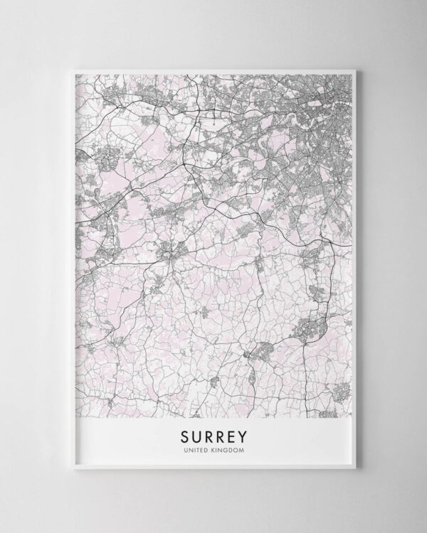 Surrey Map Print