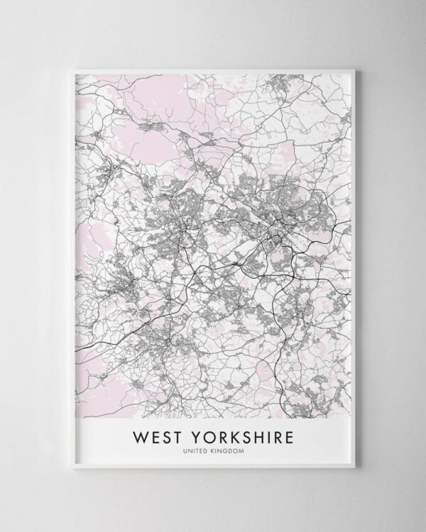 West Yorkshire Map Print