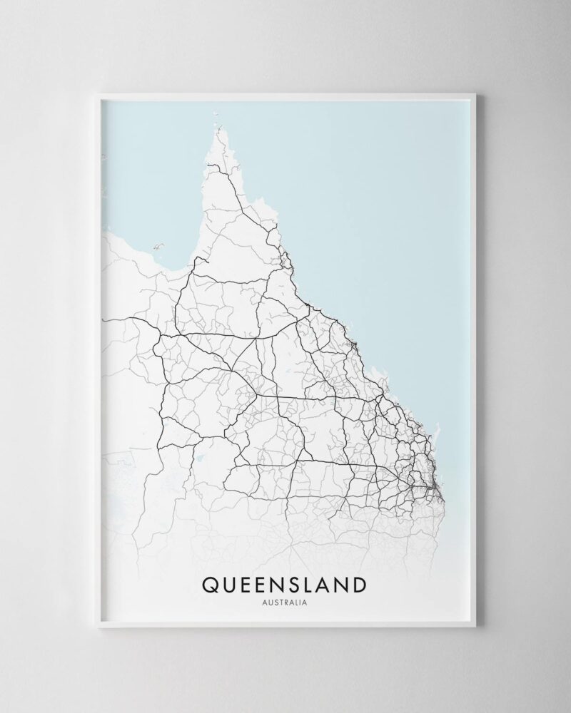Queensland Map Print • Wall Art Print • Chelsea Chelsea