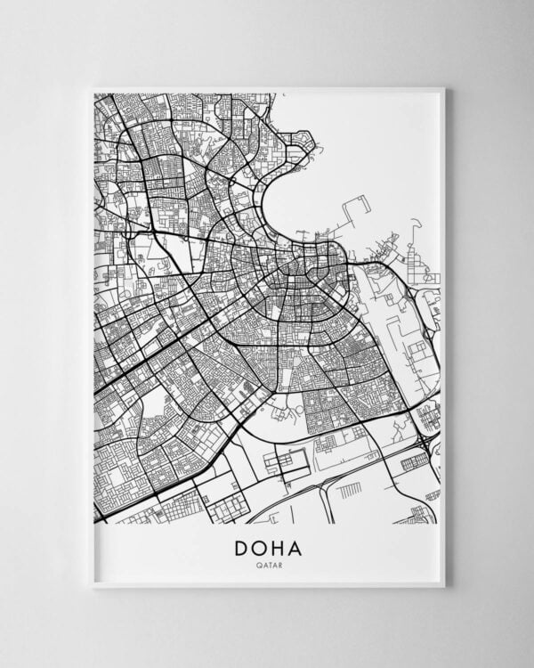 Doha Map Print (A3 Size)