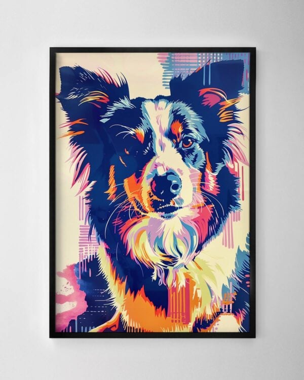 Colourful Border Collie Print