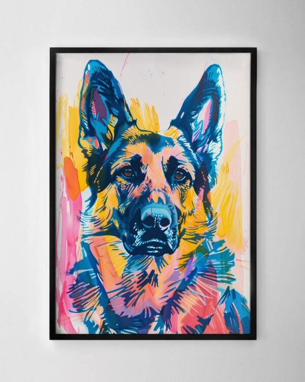 Colourful German Shepherd Print