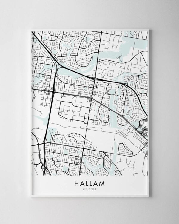 Melbourne – Hallam Map Print