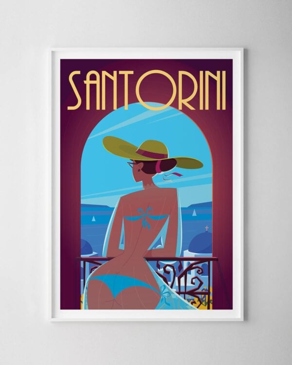 Santorini Travel Poster