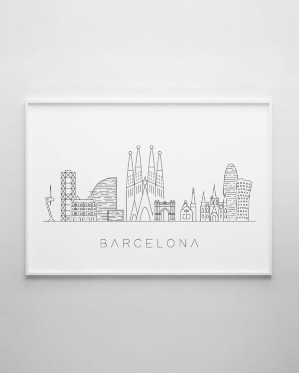 Barcelona Skyline Print