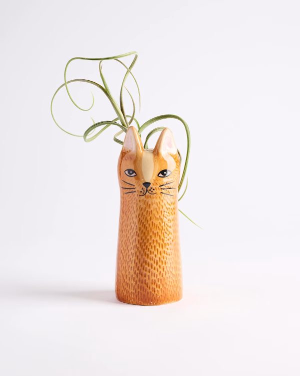Bailey Mini Cat Vase – Orange